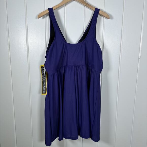 Miraclesuit Women's Plus Size 24W Purple Marais Tummy Control Swim-dress NWT! - Picture 2 of 11